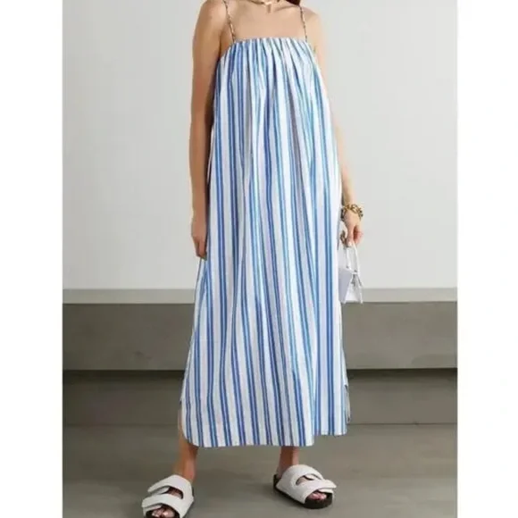 Ganni Blue and White Maxi Dress - Picture 2 of 10